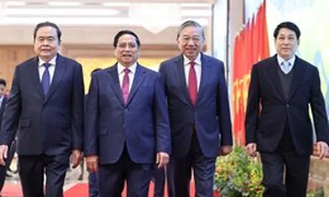 Tổng Bí thư Tô Lâm và các lãnh đạo chủ chốt dự Hội nghị toàn quốc Chính phủ và chính quyền địa phương