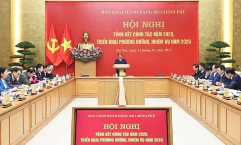 Đồng chí Phạm Minh Chính chủ trì Hội nghị tổng kết năm 2025, triển khai nhiệm vụ năm 2026 của Đảng ủy Chính phủ