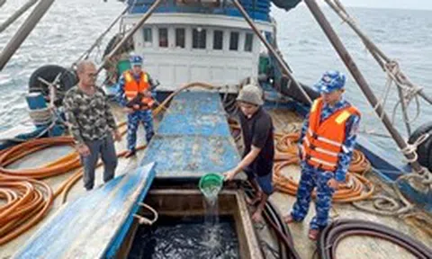 Bắt giữ tàu cá chở khoảng 100.000 lít dầu DO trái phép trên biển