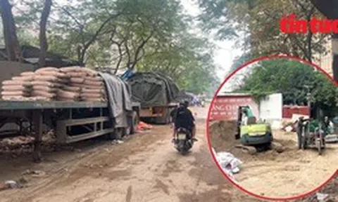 Loạt bãi vật liệu xây dựng ở phường Cầu Giấy gây bụi bặm, mất an toàn giao thông