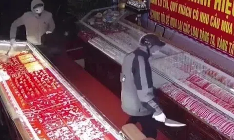 2 đối tượng táo tợn dùng dao bầu cướp tiệm vàng ở Ninh Bình