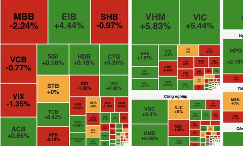 VN-Index vượt 1.814 điểm nhờ VIC, VHM nhưng dòng tiền co hẹp