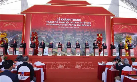 Tổng Bí thư Tô Lâm dự lễ khánh thành trường phổ thông nội trú liên cấp tại Điện Biên