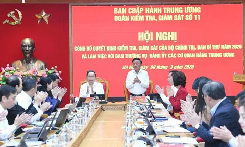 Công bố quyết định kiểm tra, giám sát đối với Ban Thường vụ Đảng ủy các cơ quan Đảng Trung ương
