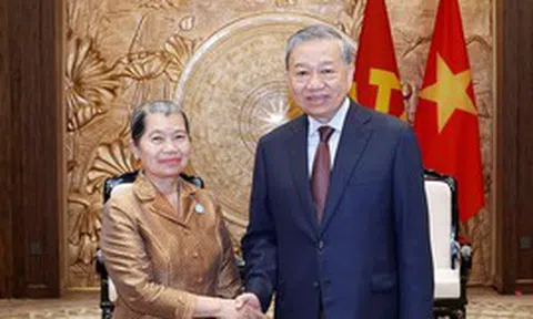 Tổng Bí thư Tô Lâm tiếp Đoàn đại biểu Hội đồng Quốc gia Mặt trận Đoàn kết Phát triển Tổ quốc Campuchia