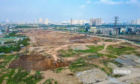 Toàn cảnh thi công hồ điều hoà phía Tây Hà Nội