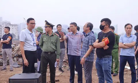 Cưỡng chế công trình vi phạm bảo đảm tiến độ dự án hồ điều hoà Phú Đô