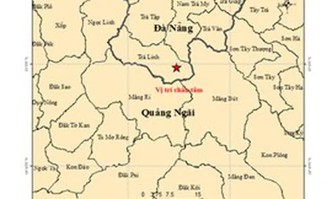 Liên tiếp xảy ra 5 trận động đất ở Đà Nẵng và Quảng Ngãi