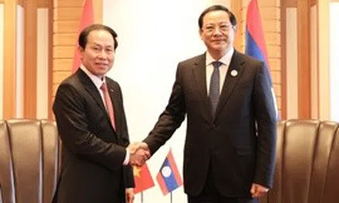 Phó Thủ tướng Lê Tiến Châu gặp Thủ tướng Lào Sonexay Siphandone