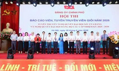 Khai mạc Hội thi báo cáo viên, tuyên truyền viên giỏi Đảng bộ Chính phủ năm 2026