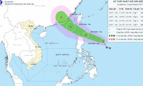 Áp thấp nhiệt đới mạnh lên thành bão trong 24 giờ tới, đi vào Biển Đông