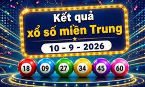XSMT 10/9 - Kết quả xổ số miền Trung hôm nay 10/9/2026 - XSMT ngày 10 tháng 9