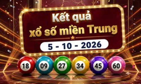 XSMT 5/10 - Kết quả xổ số miền Trung hôm nay 5/10/2026 - XSMT ngày 5 tháng 10