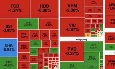 VN-Index giảm hơn 14 điểm, nhóm tài chính và bất động sản gây áp lực