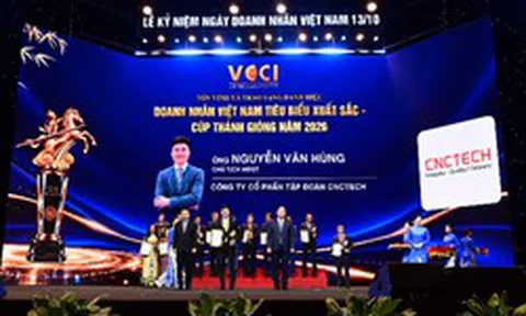 Chủ tịch CNCTech Nguyễn Văn Hùng được tôn vinh “Doanh nhân Việt Nam tiêu biểu xuất sắc - Cúp Thánh Gióng” năm 2026