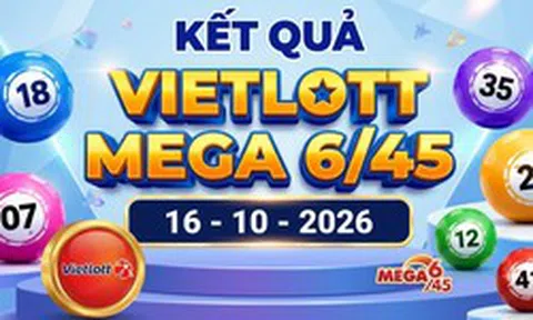 Vietlott 16/10 - Kết quả xổ số Vietlott Mega 6/45 ngày 16 tháng 10