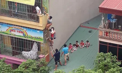 Hà Nội: Cháy trường mầm non, hàng chục trẻ nhỏ được người dân cứu thoát