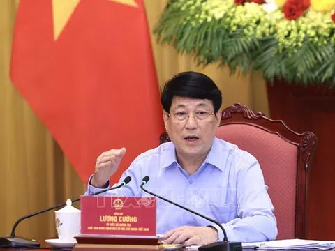 Chủ tịch nước Lương Cường làm việc với Văn phòng Chủ tịch nước về các nhiệm vụ trọng tâm thời gian tới