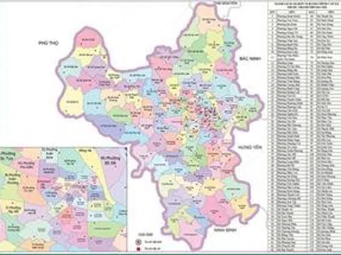126 đơn vị hành chính cấp xã của thành phố Hà Nội năm 2025