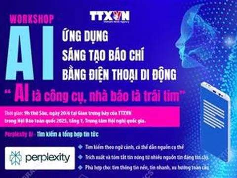 Trải nghiệm sử dụng AI tại gian trưng bày của TTXVN ở Hội Báo toàn quốc 2025