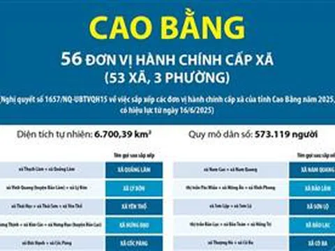 Thông tin chi tiết sắp xếp các đơn vị hành chính cấp xã của tỉnh Cao Bằng