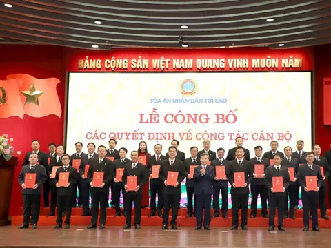 Tòa án Nhân dân tối cao công bố các quyết định về công tác cán bộ