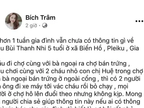 Công an Gia Lai vào cuộc vụ tung tin giả bé gái bị bắt cóc để kêu gọi quyên góp