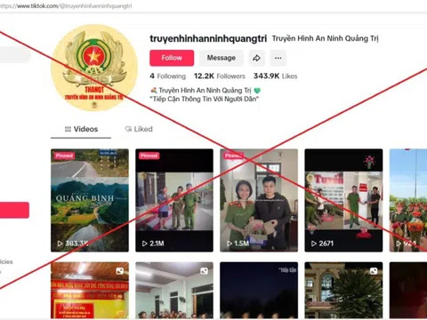 Cảnh báo về trang Tiktok "Truyền hình An ninh Quảng Trị"