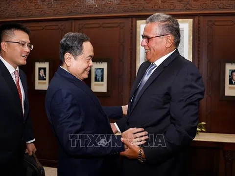 Chủ tịch Quốc hội Trần Thanh Mẫn hội kiến Thủ tướng Morocco Aziz Akhannouch