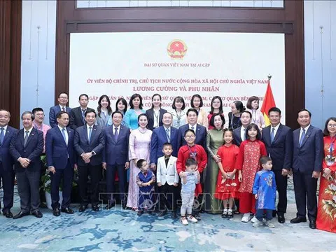 Chủ tịch nước Lương Cường gặp gỡ cộng đồng người Việt Nam tại Ai Cập