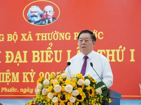 Trưởng Ban Tuyên giáo và Dân vận Nguyễn Trọng Nghĩa dự Đại hội Đảng bộ xã Thường Phước, tỉnh Đồng Tháp