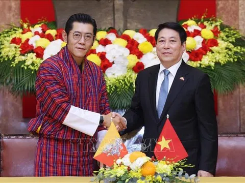 Chủ tịch nước Lương Cường hội đàm với Quốc vương Bhutan