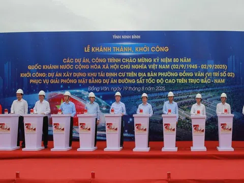 Ninh Bình khởi công 4 dự án, công trình chào mừng 80 năm Cách mạng Tháng Tám và Quốc khánh 2/9