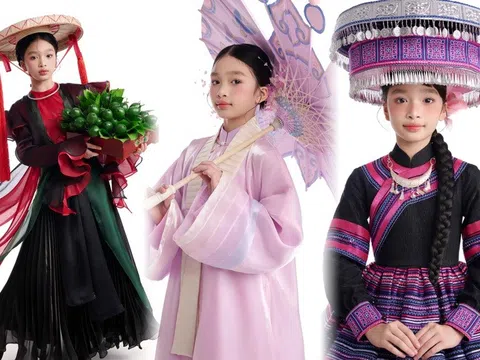 Người mẫu 10 tuổi hóa thân thành thiếu nữ các vùng miền