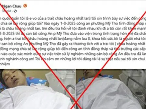 Sự thật vụ bịa đặt trên mạng liên quan Công an Đồng Tháp
