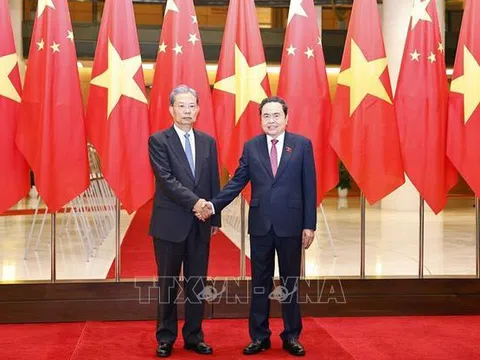 Ủy viên trưởng Nhân đại toàn quốc Trung Quốc Triệu Lạc Tế kết thúc chuyến thăm chính thức Việt Nam