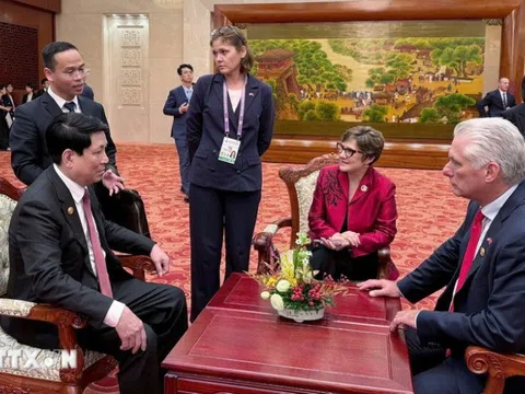 Chủ tịch nước gặp lãnh đạo các nước tại Lễ kỷ niệm chiến thắng phátxít
