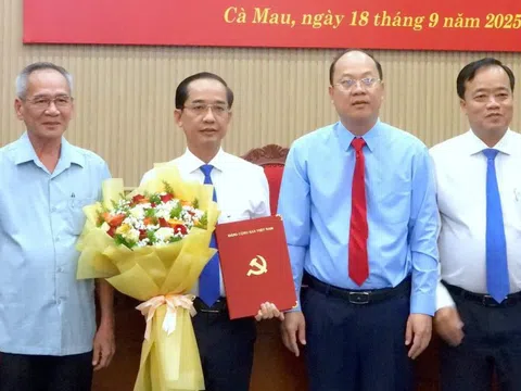 Ông Hồ Thanh Thủy giữ chức Phó Bí thư Tỉnh ủy Cà Mau