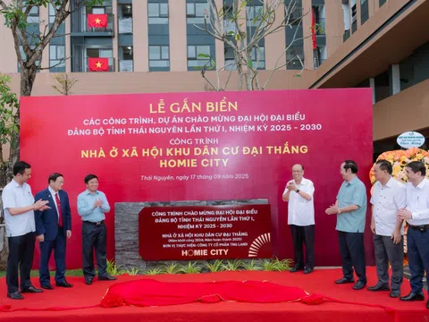 Thái Nguyên gắn biển công trình tiêu biểu chào mừng Đại hội Đảng bộ tỉnh: Nhà ở xã hội Khu dân cư Đại Thắng