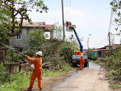 Khôi phục và cấp điện trở lại cho toàn bộ khách hàng bị ảnh hưởng của bão số 10 trong ngày 6/10