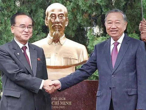Tổng Bí thư Tô Lâm dự Lễ khánh thành tượng Chủ tịch Hồ Chí Minh tại Triều Tiên