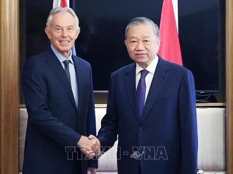 Tổng Bí thư Tô Lâm gặp cựu Thủ tướng Anh Tony Blair