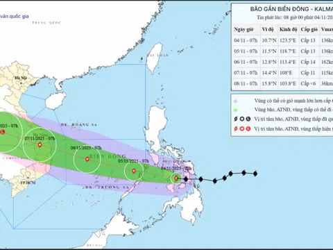 Bão KALMAEGI di chuyển nhanh, cường độ mạnh khi vào Biển Đông