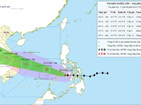 Bão KALMAEGI có cường độ rất mạnh, ảnh hưởng trực tiếp đến miền Trung