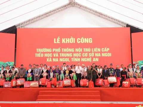 Đồng loạt khởi công trường phổ thông nội trú liên cấp tại các xã biên giới đất liền