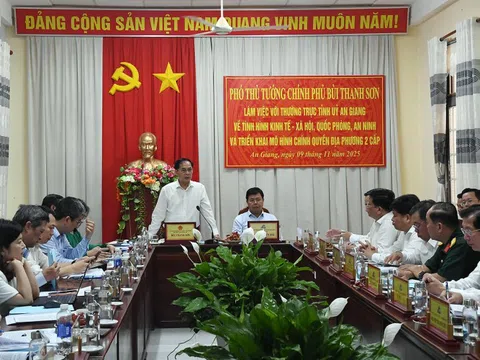 Phó Thủ tướng Bùi Thanh Sơn làm việc với Thường trực Tỉnh uỷ An Giang