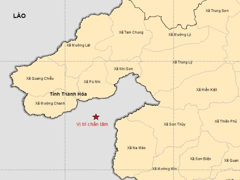 Động đất 4,8 độ tại Lào, cách biên giới Việt Nam 5 km