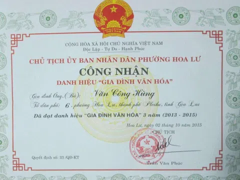 Về danh hiệu văn hóa