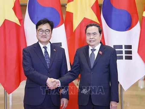 Chủ tịch Quốc hội Trần Thanh Mẫn hội đàm với Chủ tịch Quốc hội Hàn Quốc