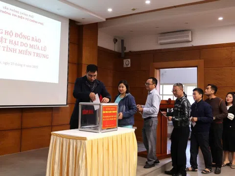 Cổng thông tin điện tử Chính phủ quyên góp, ủng hộ đồng bào lũ lụt miền Trung